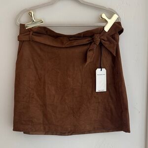 Abercrombie & Fitch Brown Mini Skirt with Bow